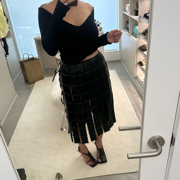 Unicorn piece- AWAKE MODE faux leather paneled midi skirt xs/ Fr 34 - Picture 3 of 5